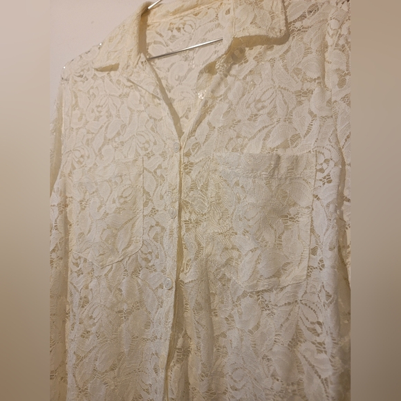 All Lace Long Sleeve Button Down - Picture 2 of 4